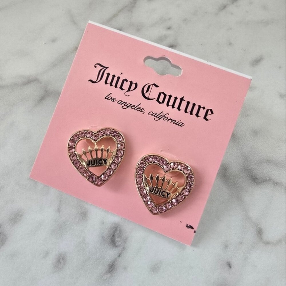Juicy Couture Pink Heart Stud Earrings